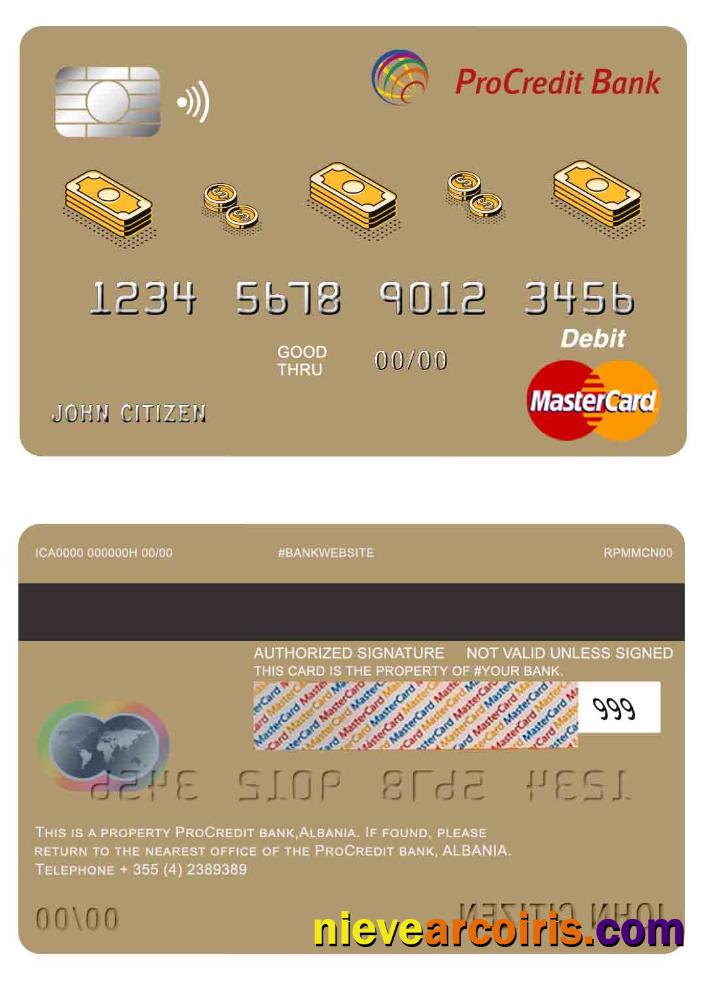 Albania Procredit bank master debit card